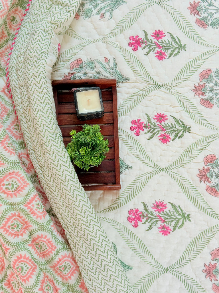 Blossom Trail Double Hand Blocked Quilt