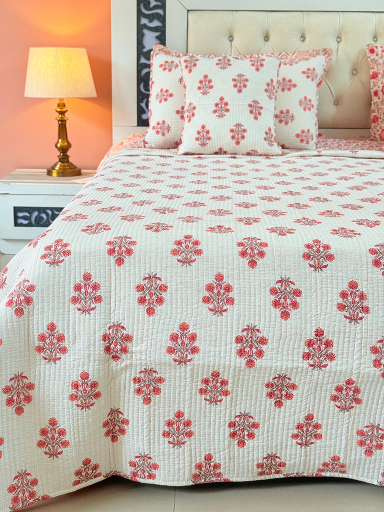 Fleur Loom Ajrakh Quilted Bedcover