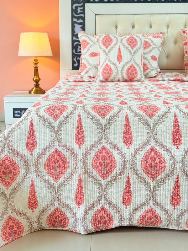 Botanik Garden Ajrakh Hand Blocked Bedcover