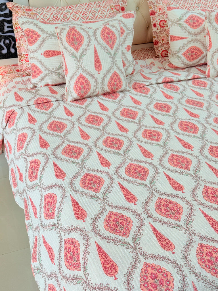 Botanik Garden Ajrakh Hand Blocked Bedcover