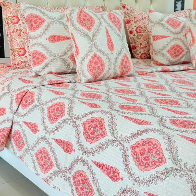 Botanik Garden Ajrakh Hand Blocked Bedcover