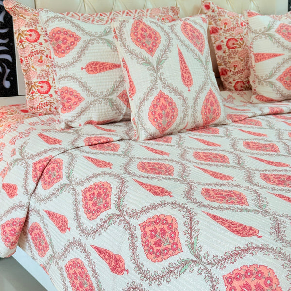 Botanik Garden Ajrakh Hand Blocked Bedcover