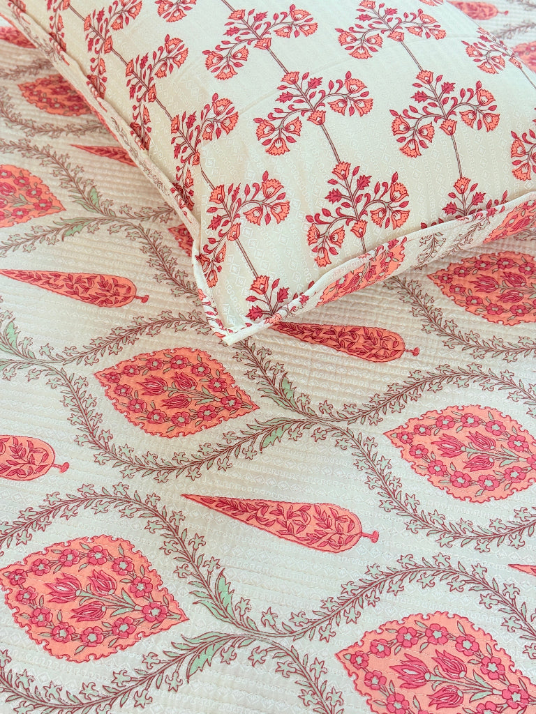 Botanik Garden Ajrakh Hand Blocked Bedcover