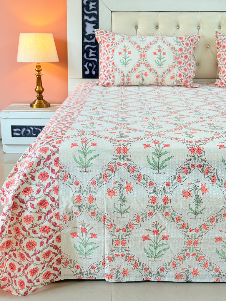 Aangan Bloom Ajrakh Hand Blocked Sheet