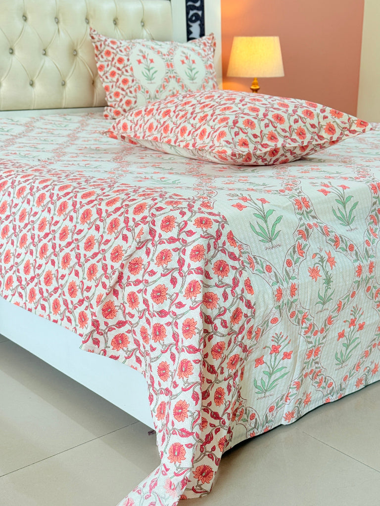 Aangan Bloom Ajrakh Hand Blocked Sheet