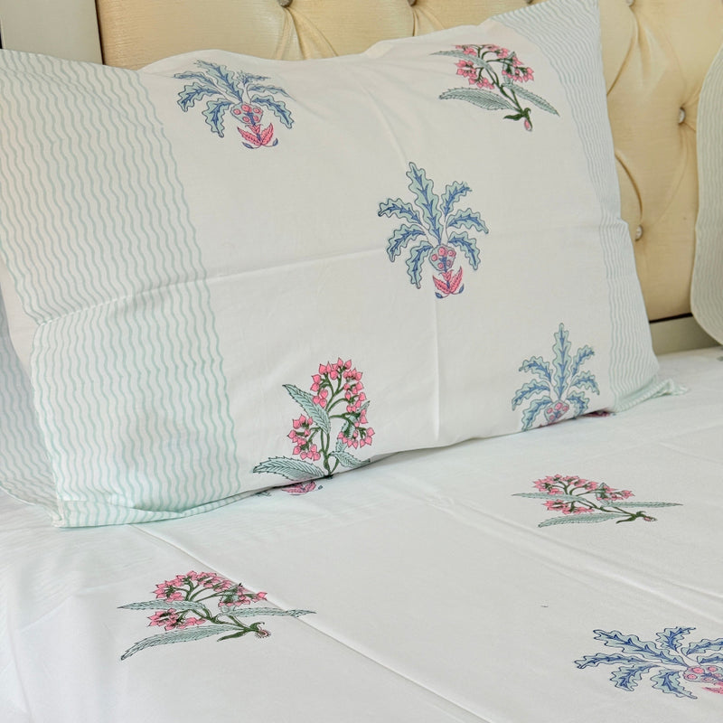 Floral Elegance Hand Blocked Sheet