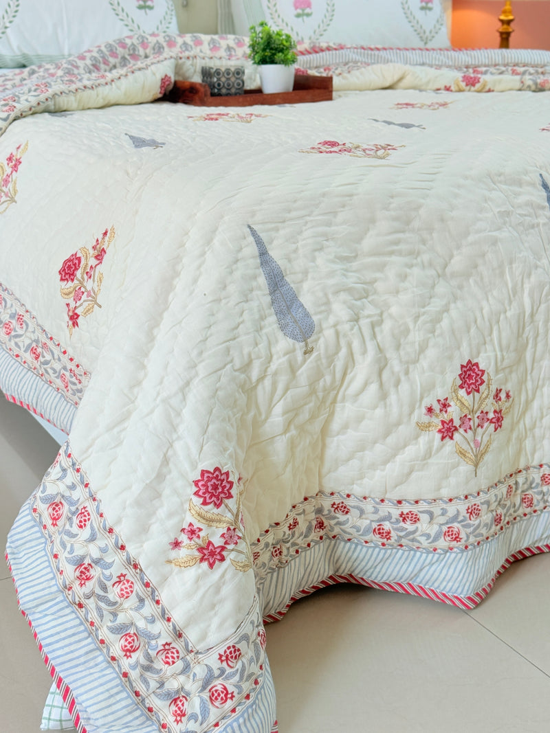 House of Blooms Single Hand Blocked Quilt