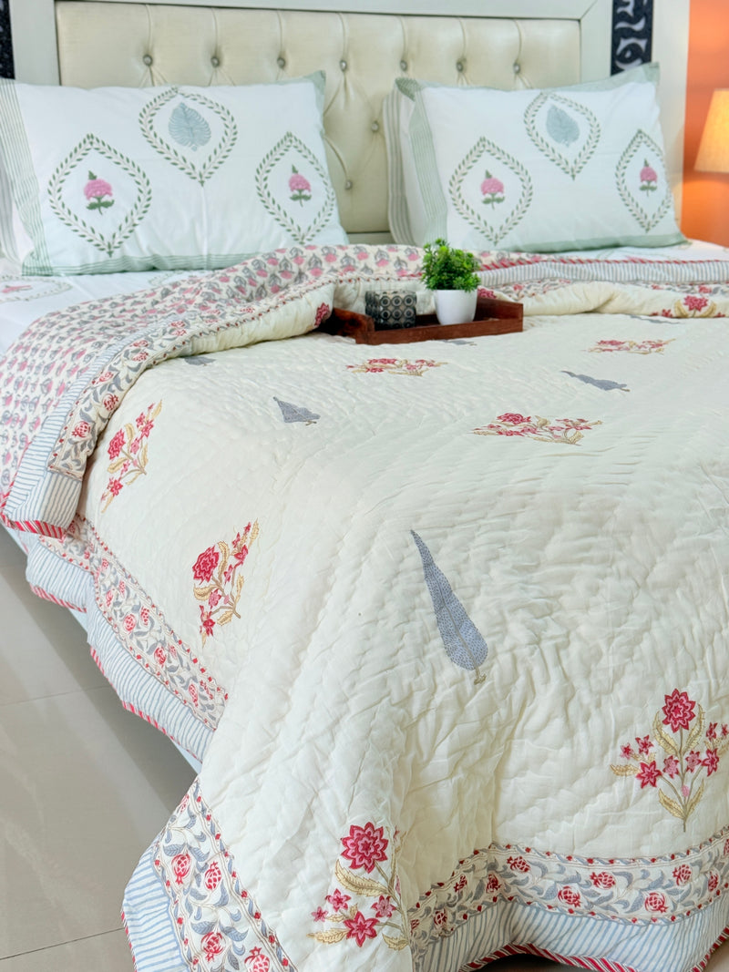 House of Blooms Single Hand Blocked Quilt