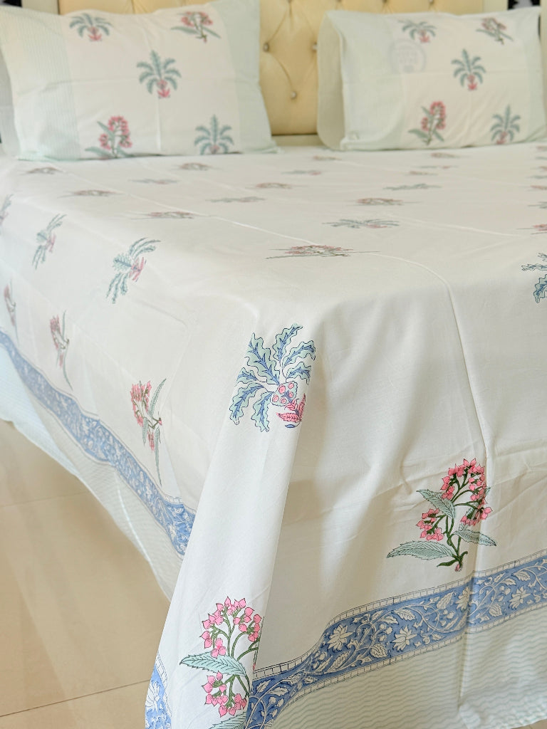 Floral Elegance Hand Blocked Sheet