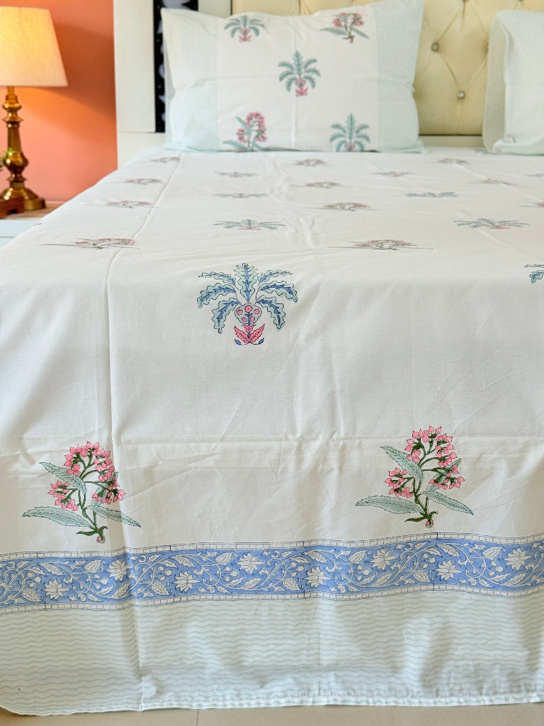Floral Elegance Hand Blocked Sheet