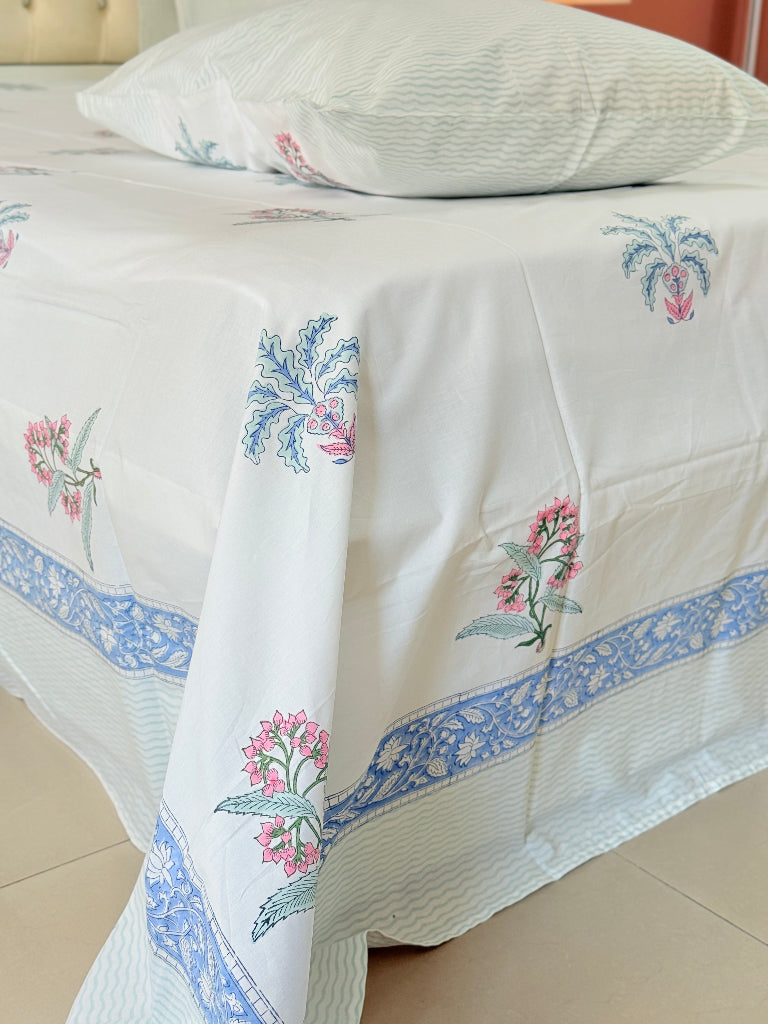 Floral Elegance Hand Blocked Sheet