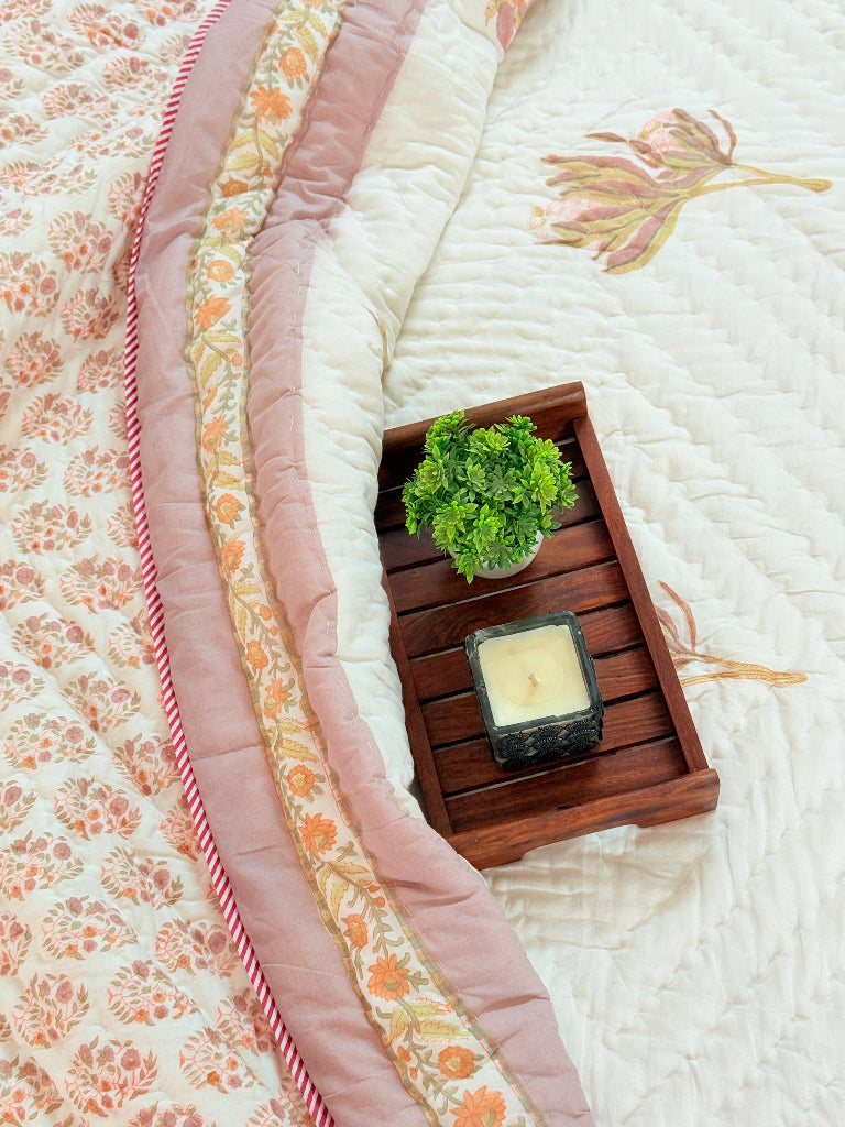 Flamingo Love Single Hand Blocked Quilt