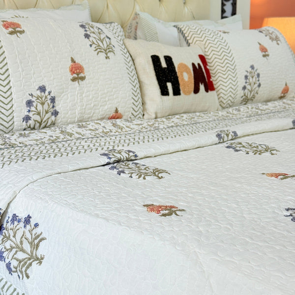 The Enchanting - Hand Blocked Quilted Bedcover
