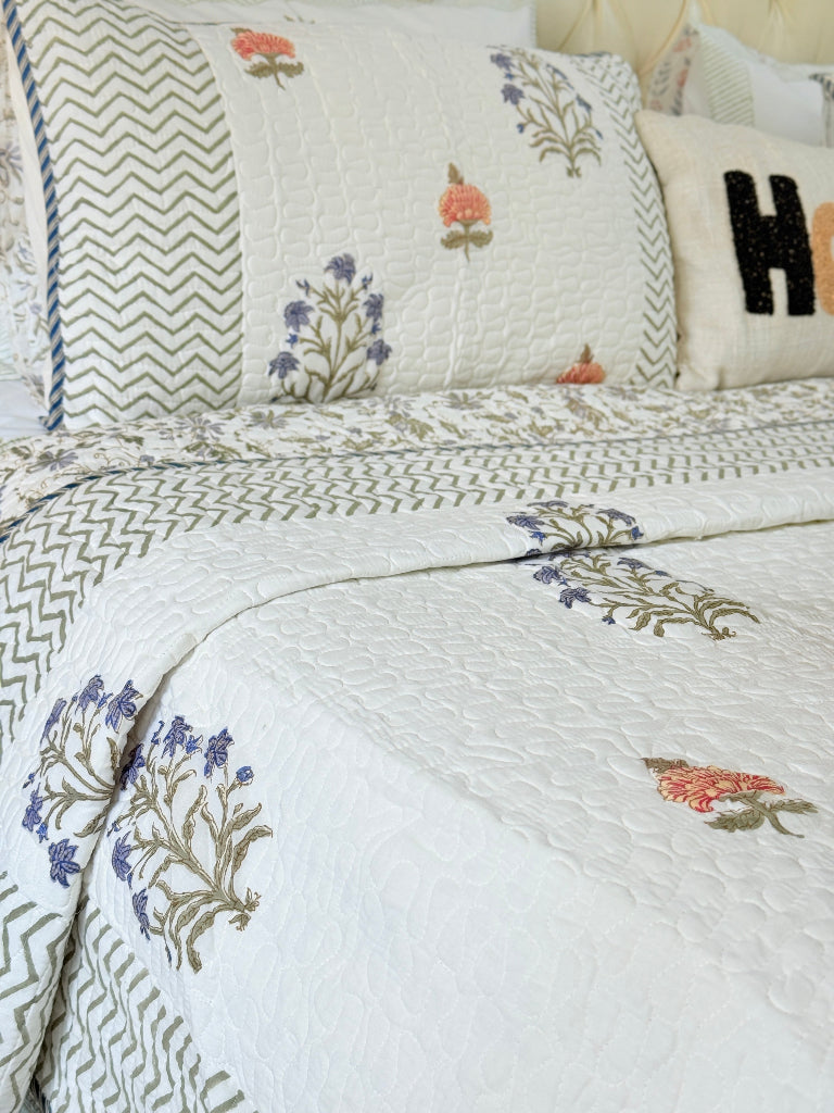 The Enchanting - Hand Blocked Quilted Bedcover