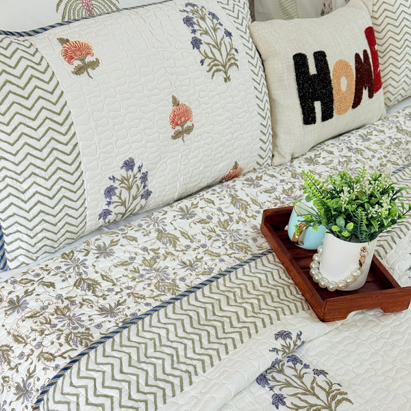 The Enchanting - Hand Blocked Quilted Bedcover