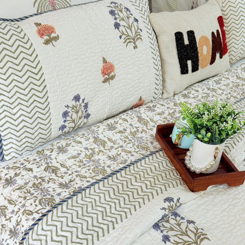 The Enchanting - Hand Blocked Quilted Bedcover