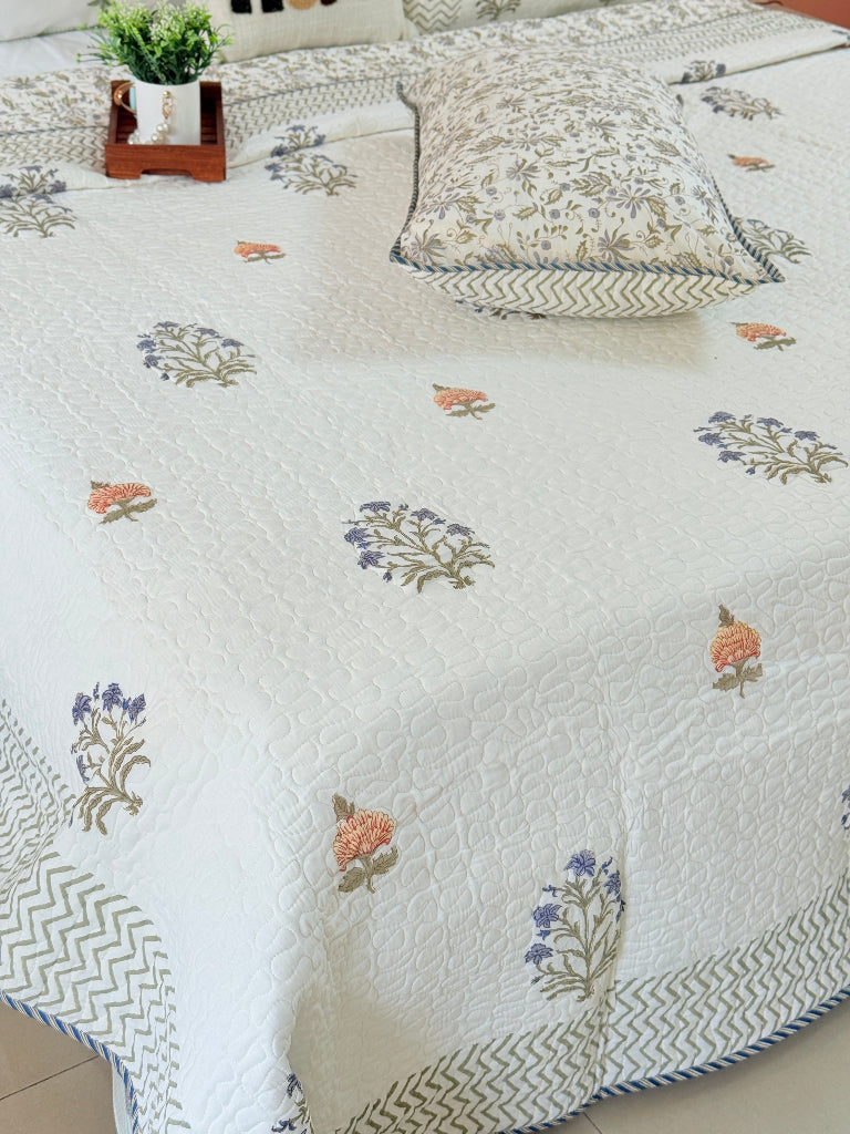 The Enchanting - Hand Blocked Quilted Bedcover