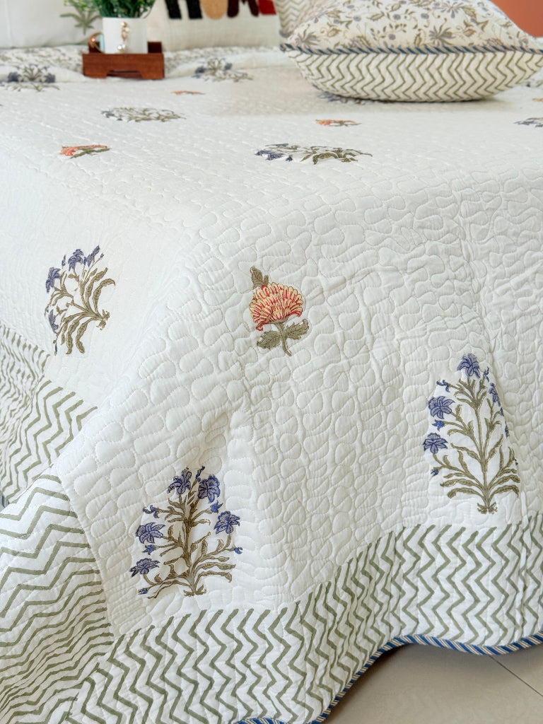 The Enchanting - Hand Blocked Quilted Bedcover
