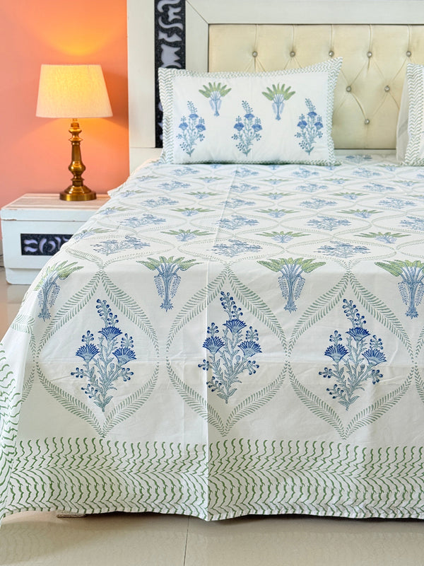 The Floral Charm Hand Blocked Sheet