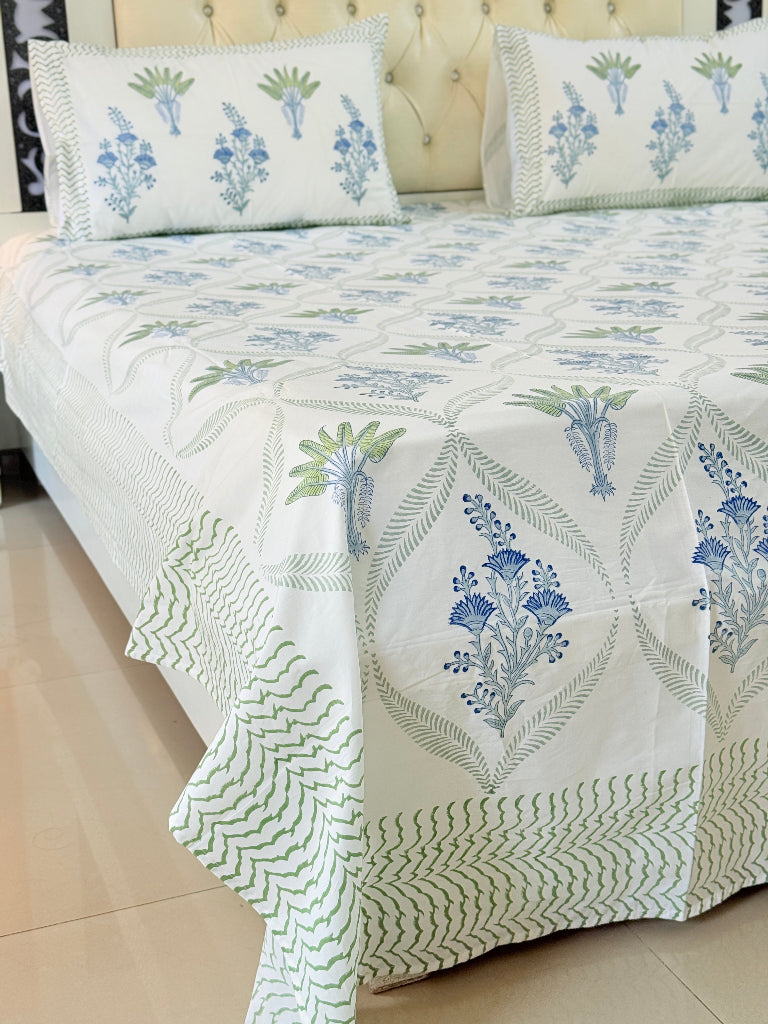 The Floral Charm Hand Blocked Sheet