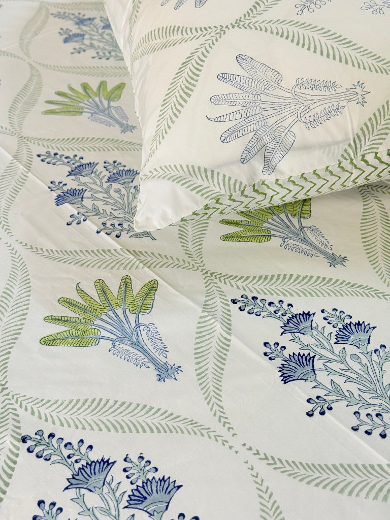 The Floral Charm Hand Blocked Sheet