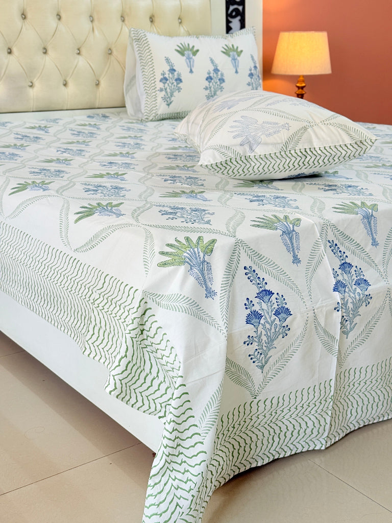 The Floral Charm Hand Blocked Sheet