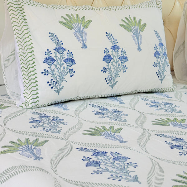 The Floral Charm Hand Blocked Sheet
