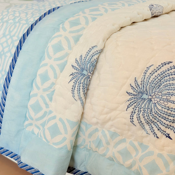 Palm Royale Single Hand Blocked Quilt