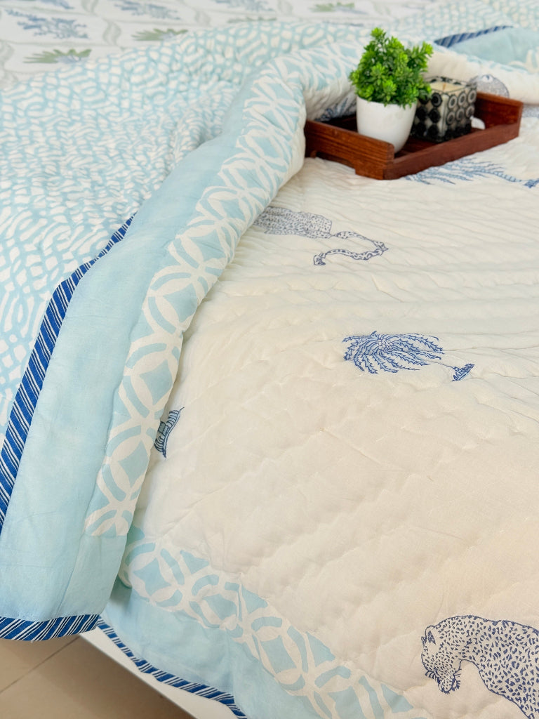 Palm Royale Single Hand Blocked Quilt