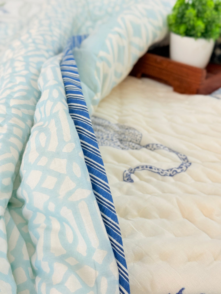 Palm Royale Single Hand Blocked Quilt