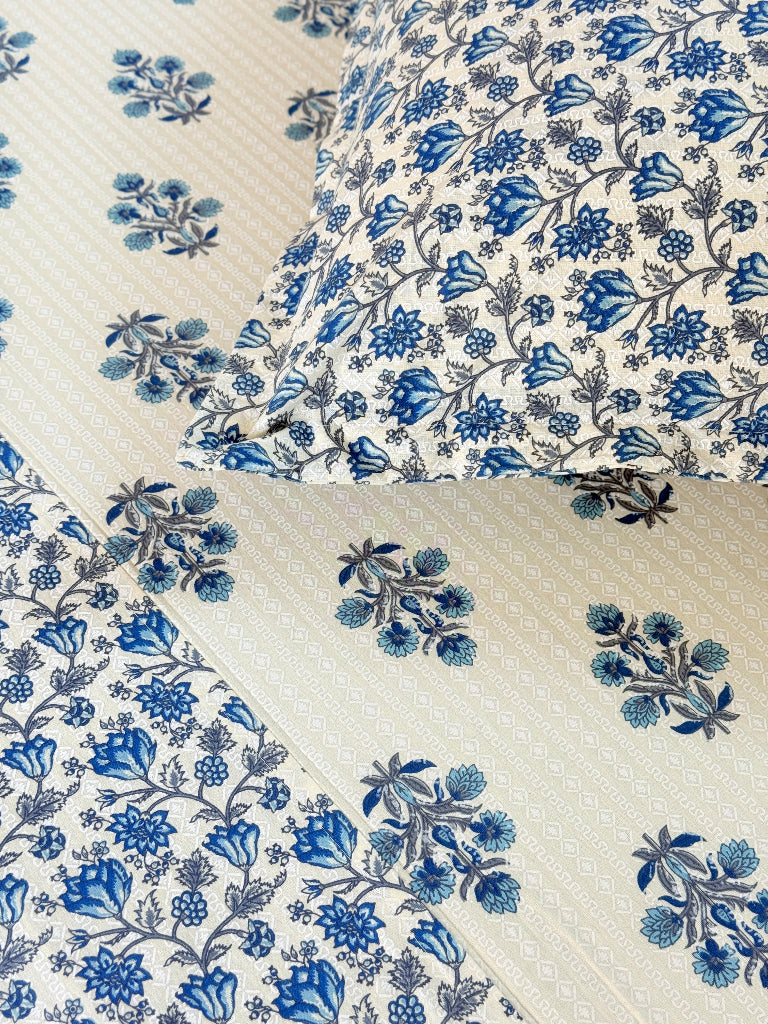 Blue's Charm Ajrakh Hand Blocked Sheet