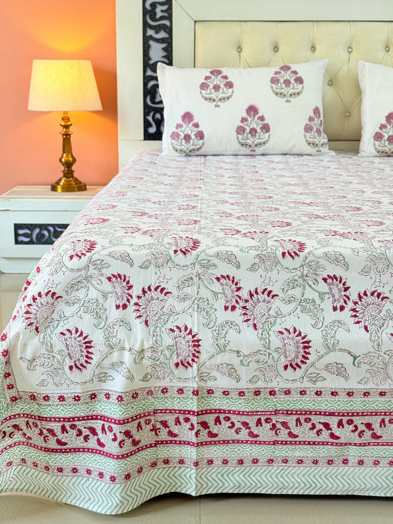 Blooming Love Hand Blocked Sheet