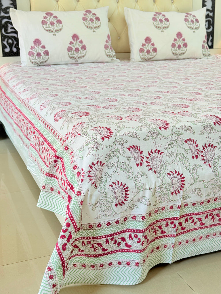 Blooming Love Hand Blocked Sheet