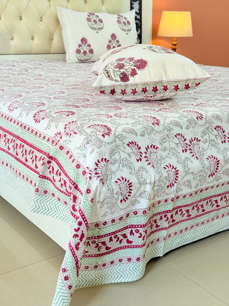 Blooming Love Hand Blocked Sheet