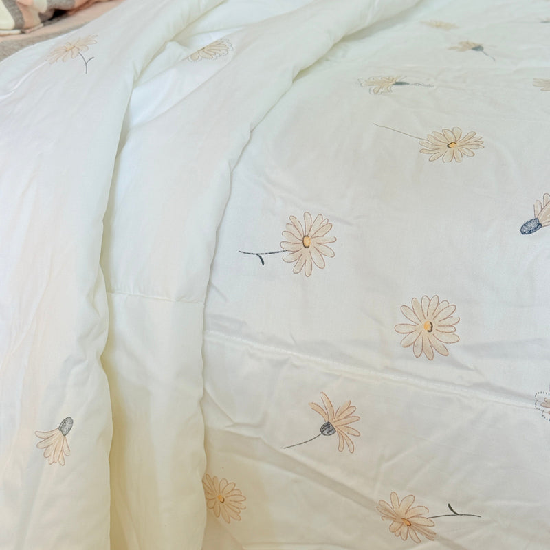 Coconut Fiber Floral Print Double Comforter