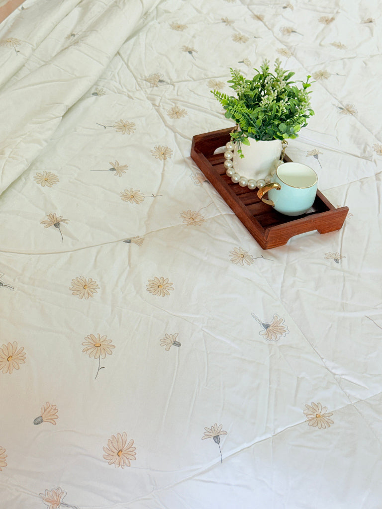 Coconut Fiber Floral Print Double Comforter