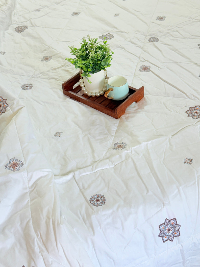 Coconut Fiber Mandala Art Double Comforter