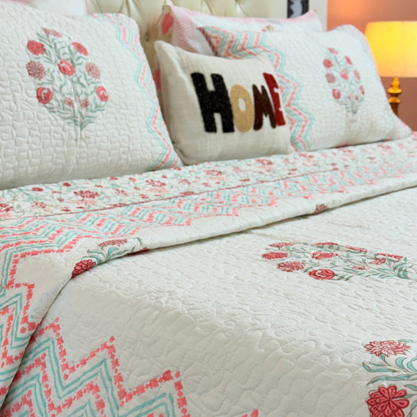 Serenity Hand Blocked Quilted Bedcover