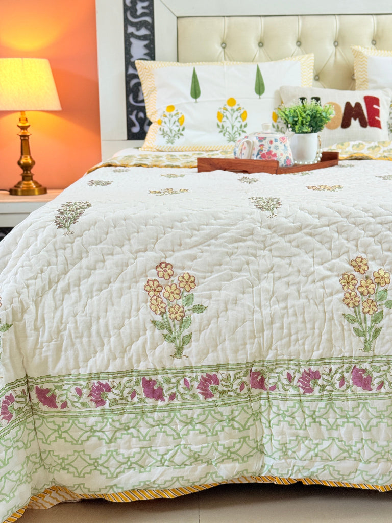 The Loomed Garden Single Hand Blocked Quilt