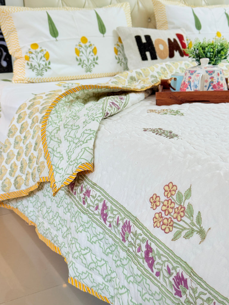 The Loomed Garden Single Hand Blocked Quilt