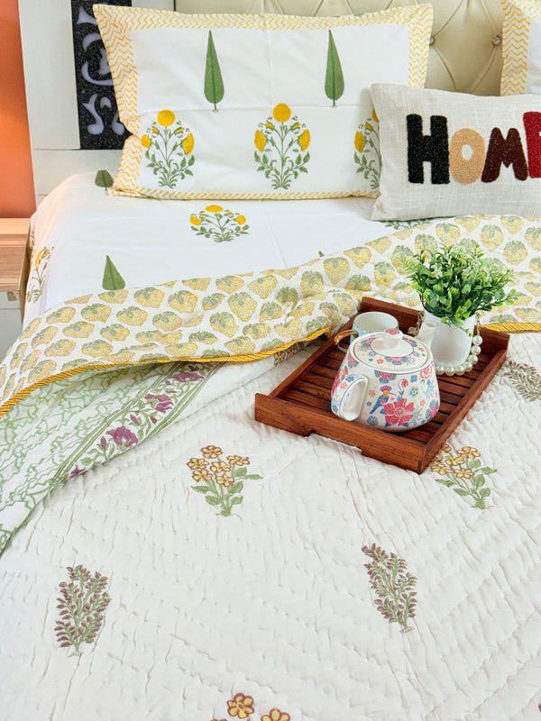 The Loomed Garden Single Hand Blocked Quilt