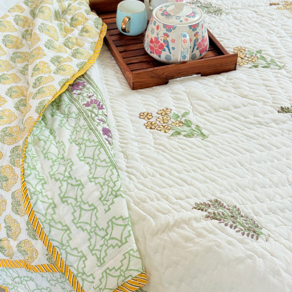 The Loomed Garden Single Hand Blocked Quilt