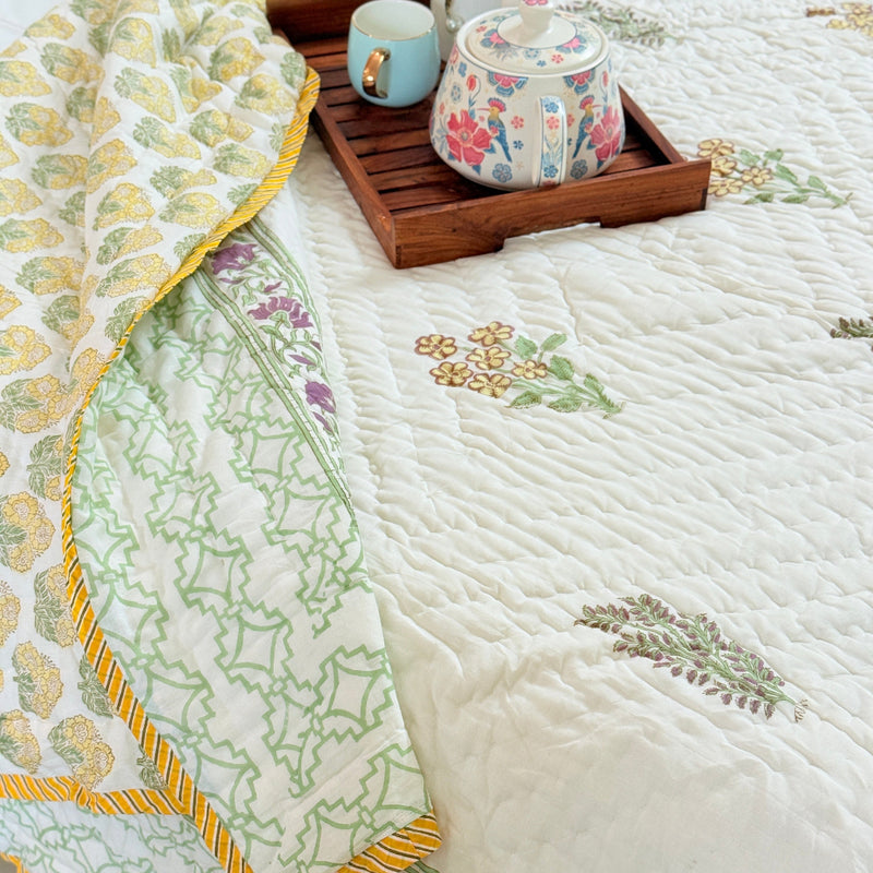 The Loomed Garden Single Hand Blocked Quilt