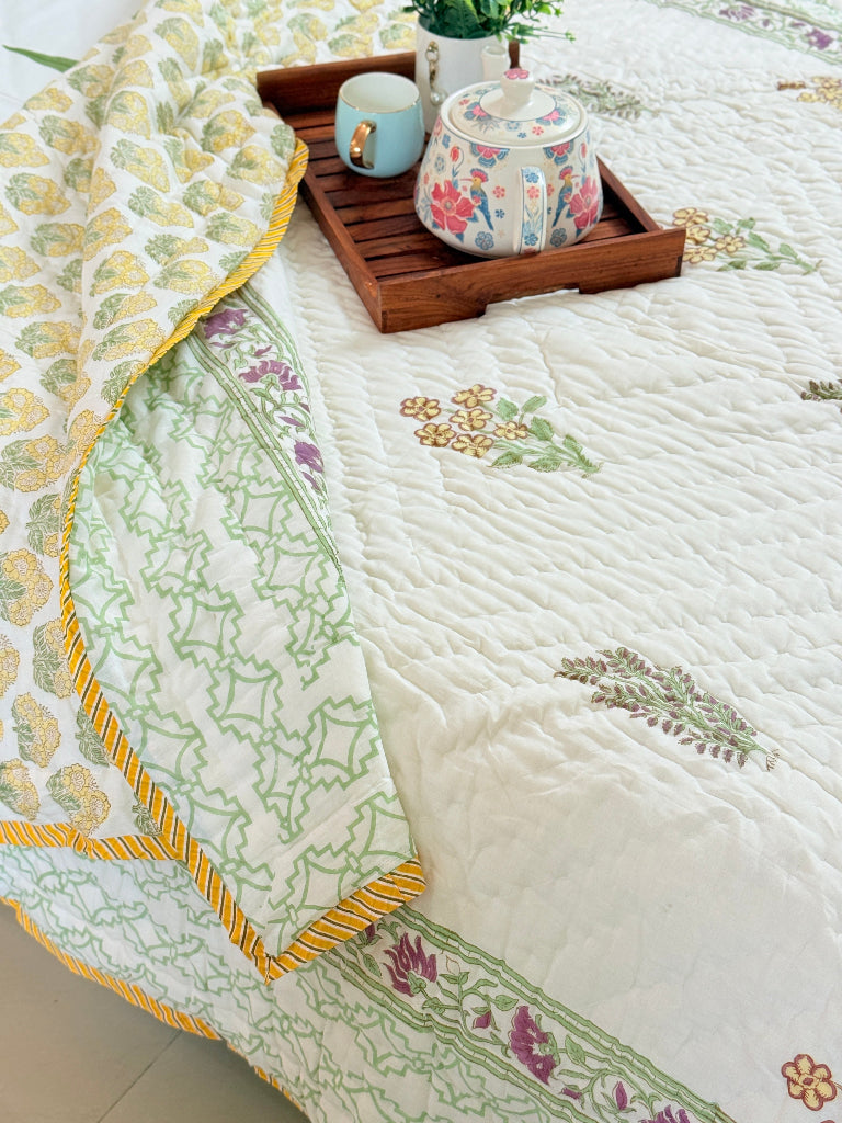 The Loomed Garden Single Hand Blocked Quilt