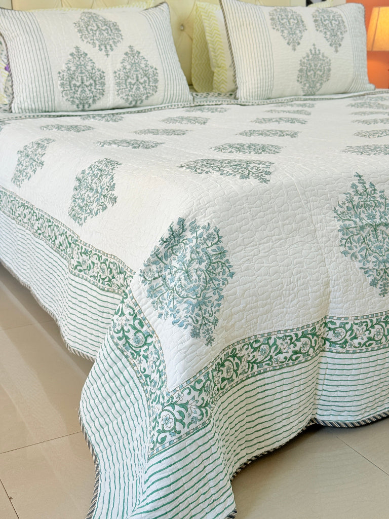 The Block Edit - Hand Blocked Quilted Bedcover