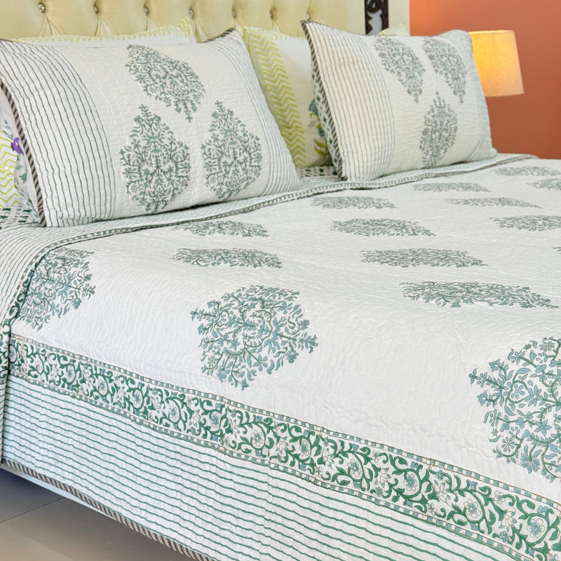 The Block Edit - Hand Blocked Quilted Bedcover