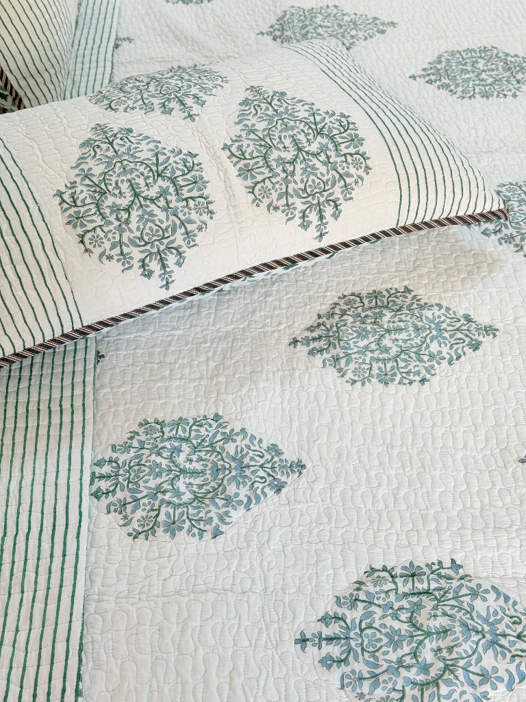 The Block Edit - Hand Blocked Quilted Bedcover