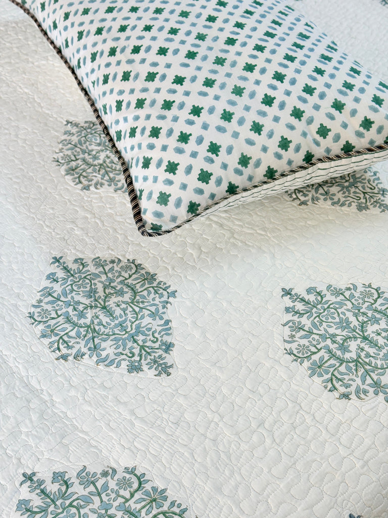 The Block Edit - Hand Blocked Quilted Bedcover