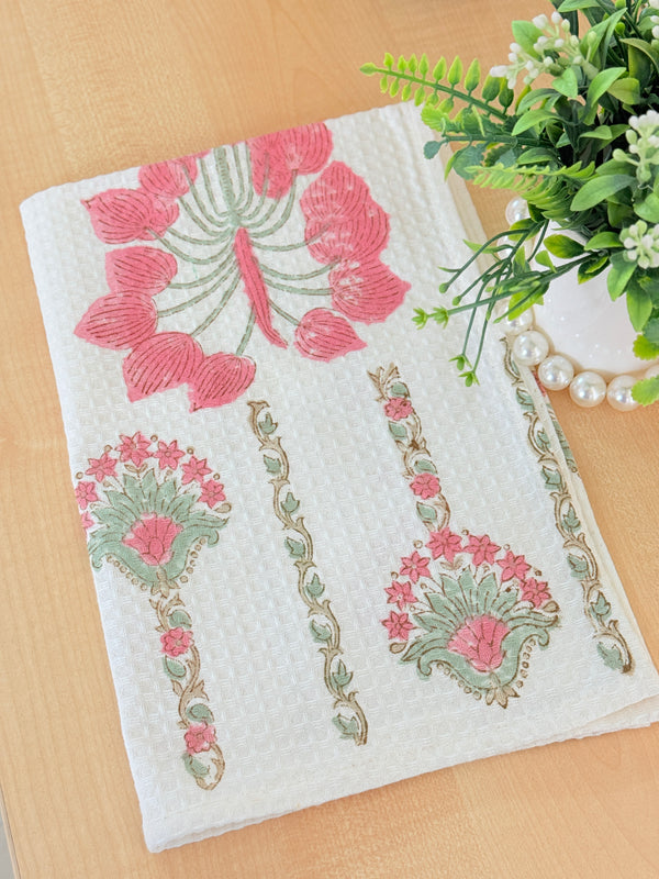 Flowery Magic Hand Blocked Hand Towel