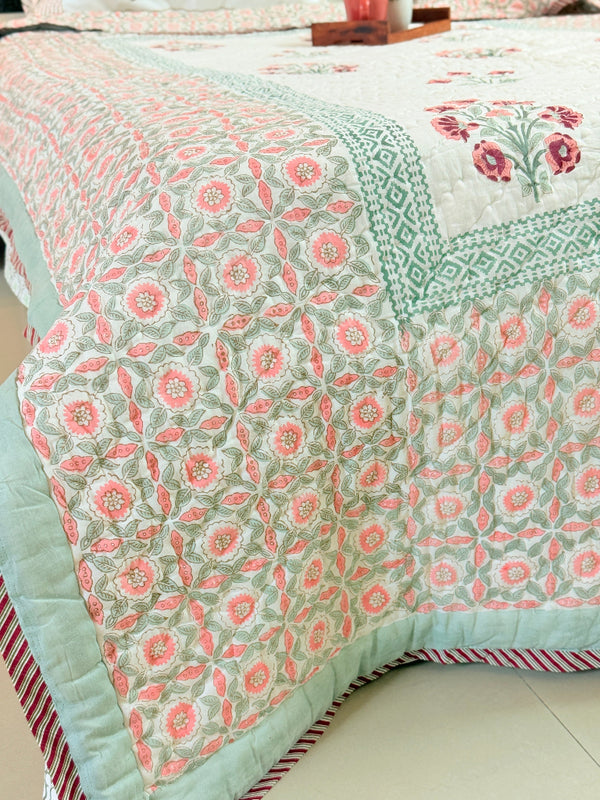 Floral Aura - Single Hand Blocked Quilt